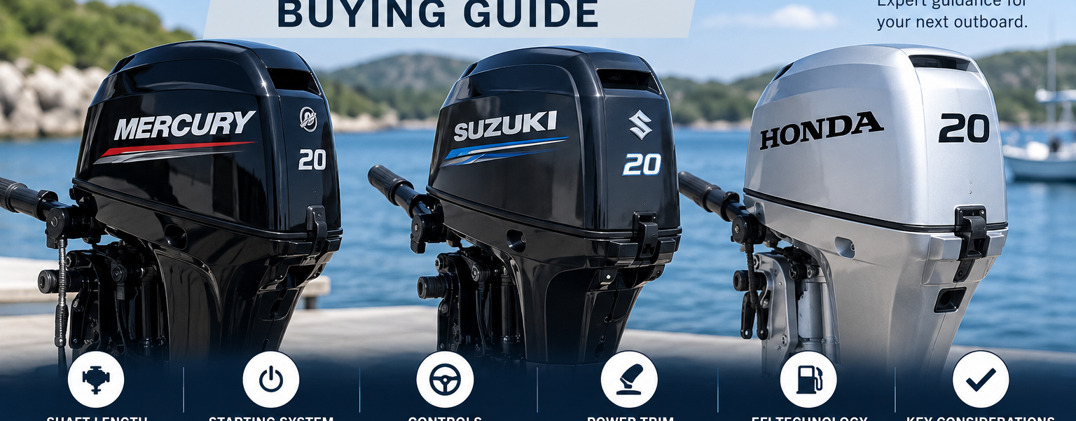 Mercury vs Suzuki vs Honda 20HP outboard motors comparison