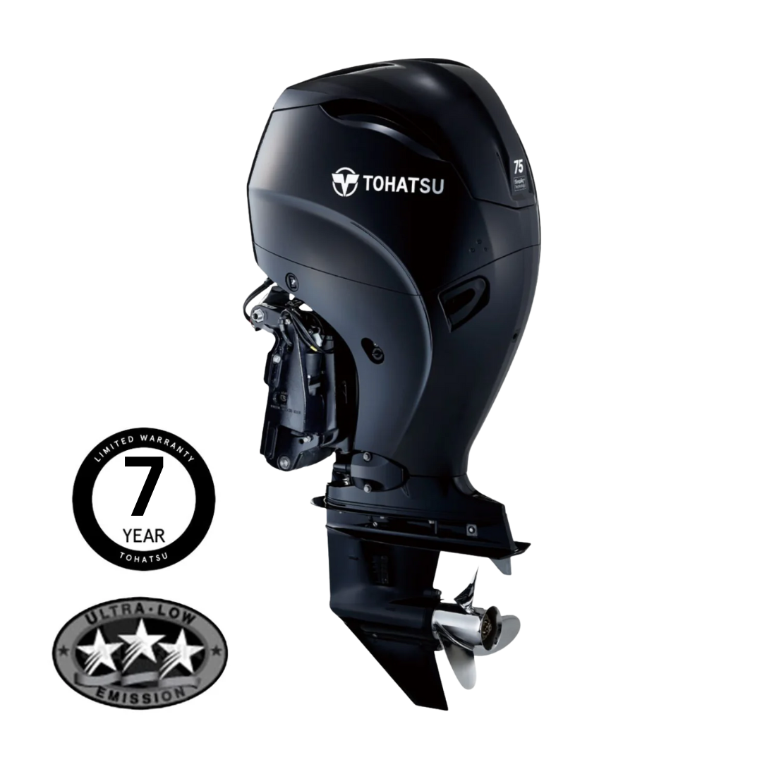 Tohatsu MFS75A EPTL 75HP Long Shaft EFI Remote Power Tilt