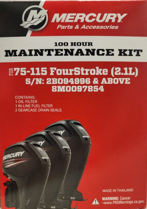 Mercury 75–115HP 2.1L 100-Hour Maintenance Kit 8M0097854